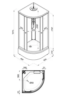 Душевая кабина Triton Стандарт-Полосы Щ0000061848 90x90 см профиль белый стекло с узором