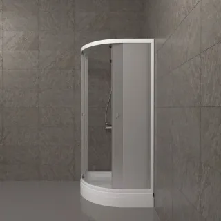 Душевой уголок Triton Вельвет Щ0000064624 80x80 см профиль белый стекло матовое