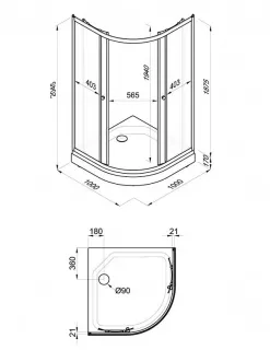 Душевой уголок Triton Стандарт-Полосы Щ0000061793 100x100 см профиль белый стекло с узором