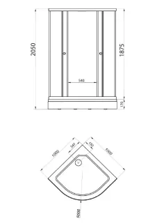 Душевой уголок Triton Ультра Щ0000061796 100x100 см профиль белый стекло прозрачное