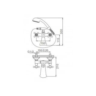 Смеситель для ванны и душа Frap F3019 хром