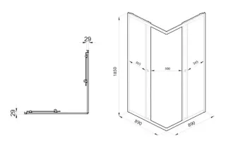Душевой уголок Triton Вента Щ0000064631 90x90 см профиль чёрный стекло матовое