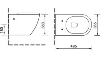 Унитаз подвесной SantiLine SL-5005MR безободковый красный матовый
