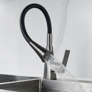 Смеситель для кухни Shevanik S543T-3 оружейная сталь/чёрный