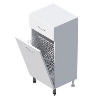 Полупенал напольный Onika Каприз 404014 с бельевой корзиной 40 см белый