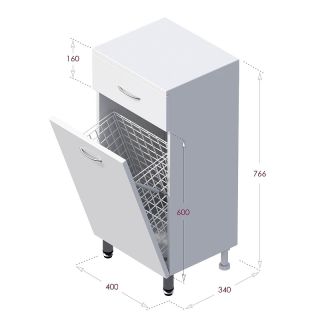 Полупенал напольный Onika Каприз 404014 с бельевой корзиной 40 см белый