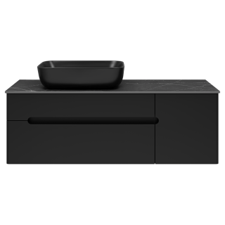 Подвесная тумба под раковину Misty Роял 120 см П-Роя-01120-021П2Я черный