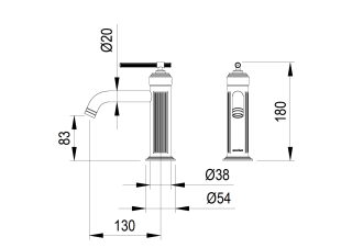 Смеситель для раковины Boheme ETERNA NICKEL BRUSH никель