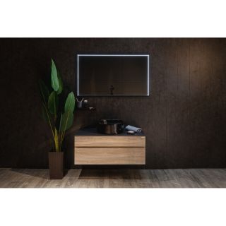 Зеркало с подсветкой ArtMax Aversa AM-Ave-1200-700-DS-F 120 см чёрный