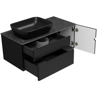 Подвесная тумба под раковину Misty Роял 100 см П-Роя-01100-021П2Я черный