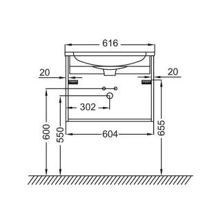 Тумба под раковину Jacob Delafon Madeleine EB2052-J55 60 см светло-серый матовый