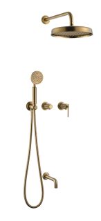 Смеситель встроенный Boheme + верхний + ручной душ + излив, ETERNA BRONZE бронза