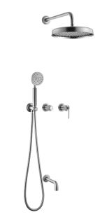 Смеситель встроенный Boheme + верхний + ручной душ + излив, ETERNA NICKEL BRUSH никель