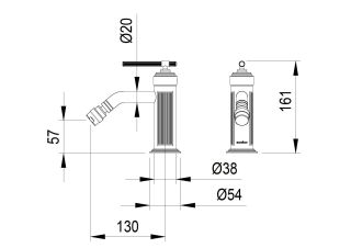 Смеситель для биде Boheme ETERNA MATT GOLD золото