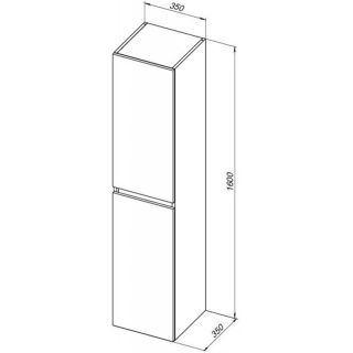 Пенал Aquanet Вега 2.0 343973 35 см чёрный