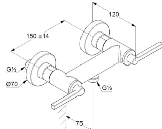 Смеситель для душа Kludi Nova Fonte Puristic 20710N115 брашированная бронза