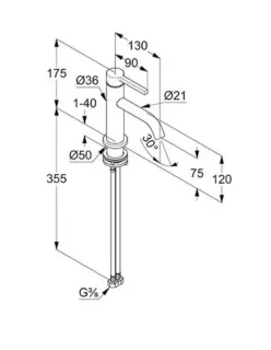 Смеситель для раковины Kludi Nova Fonte Pura 20028N115 брашированная бронза