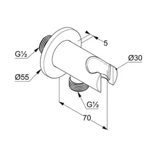 Шланговое подключение Kludi A-QA 65567N2-00 с держателем лейки сталь оружейная брашированная
