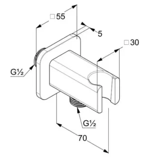 Шланговое подключение Kludi A-QA 65568N5-00 с держателем лейки брашированный никель