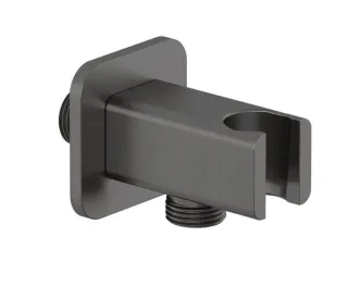 Шланговое подключение Kludi A-QA 65568N0-00 с держателем лейки сталь оружейная брашированная