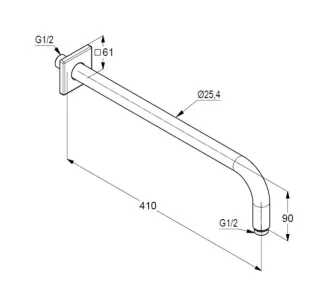 Кронштейн для верхнего душа Kludi A-QA 66534N1-00 41 см брашированная бронза