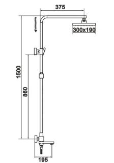 Душевая стойка Rose R1036 хром