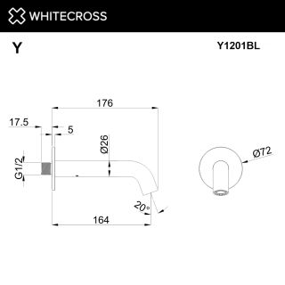 Излив настенный WHITECROSS Y1201NIB брашированный никель