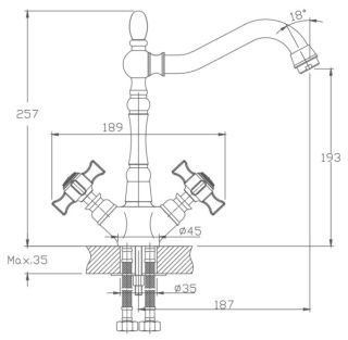 Смеситель для кухни Haiba HB4324 хром