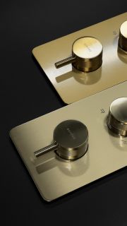 Встраиваемый смеситель для душа Boheme Cell 134-2-MG термостатический золото матовое