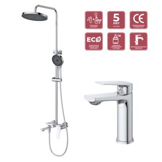 Комплект смесителей для ванной комнаты BelBagno COMFORT-CVD/LS-01 хром