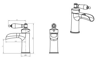 Смеситель для раковины Boheme Vogue бронза Provance_Комплект бронза