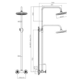 Душевая стойка Rossinka Q02-44 для ванны и душа