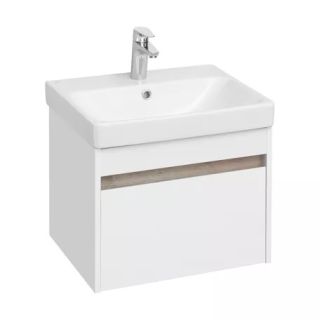 Тумба под раковину Акватон Марти 55см белый/дуб эндгрейн 1A263201MY010