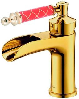 Смеситель для раковины Boheme Vogue золото Murano, рубиновое_Комплект золото