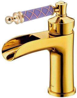 Смеситель для раковины Boheme Vogue золото Murano, фиолетовое_Комплект золото