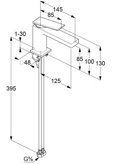 Смеситель для раковины Kludi Decus 54290N275 сталь оружейная брашированная