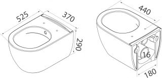 Подвесной унитаз Boheme Bianca белый глянец 963-W
