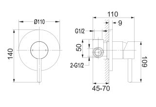 Смеситель для душа скрытого монтажа WHITECROSS Y Y1245CR (хром)