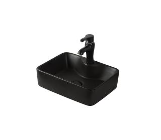 Раковина накладная Orange B01-475mb, матовый черный