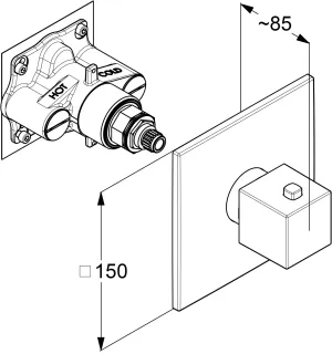 Смеситель-термостат для ванны Kludi Decus 54739N175 брашированная бронза