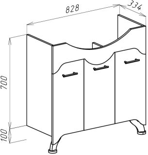 Тумба под раковину Bellezza Дрея 85см белый 00000010102