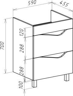 Тумба под раковину Bellezza Эйфория 60см бежевый 00000010222