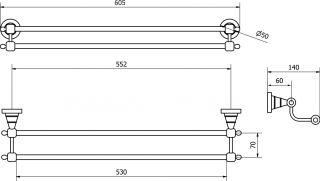 Полотенцедержатель Sapho Diamond бронза 1318-11