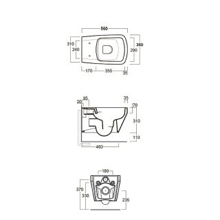 Унитаз Simas Baden Baden BB18bi подвесной без сиденья