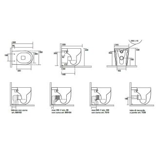 Унитаз Kerasan Nolita 531888 приставной Bruno matt без сиденья
