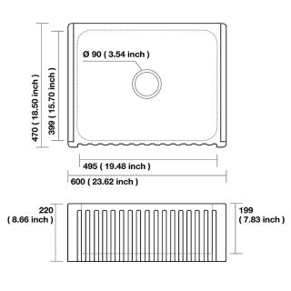 Кухонная мойка Kerasan Hannah Hampshire 60 546001 Белая