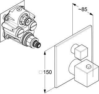 Смеситель-термостат для душа Kludi Decus 54885N575 брашированный никель