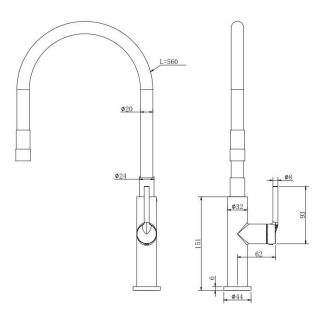 Смеситель для кухни Kohr Berga Series 1LO090200BG-0004A белый/брашированное золото