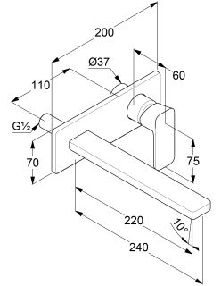Смеситель для раковины Kludi Renon 42245N175 брашированная бронза