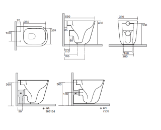 Унитаз Kerasan Tribeca 511830 приставной белый
